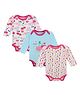 Kookie Kids Full Sleeves Onesie Fruit Print Pack of 3 - White Blue