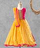 Saka Designs Sleeveless Choli & Lehenga With Net Dupatta Zari Detailing - Orange Pink