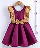 BownBee Sleeveless Frilly Sequined Bow Fit & Flared Party Dress - Purple