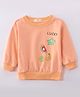 Kookie Kids Full Sleeves Sweatshirt Fruit Print - Orange