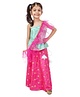 Babyhug One Shoulder Choli and Lehenga with Ruffled Net Dupatta Floral Embroidery - Blue Pink