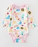 Kookie Kids Full Sleeves Onesie Bird Print - Pink White