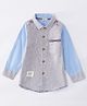 Kookie Kids Full Sleeves Solid Shirt - Grey Blue