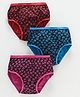 Red Rose Printed Panties Pack of 3 - Red Blue Pink