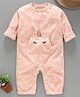 Fox Baby Winter Wear Full Sleeves Romper Heart Print - Pink