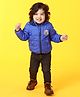 Babyhug Padded Hooded Jacket Soccer Badge - Blue