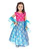 Babyhug Embroidered Choli Lehenga & Dupatta - Fuchsia Pink & Blue