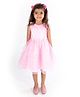 Pspeaches Sleeveless Sequined Flower Applique Fit & Flare Dress - Pink