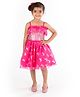 Pspeaches Sleeveless Butterfly Print Detailing Dress - Pink