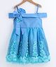 Pspeaches Sleeveless Flower Lace Detailing Dress - Blue