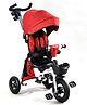 Babyhug Prodigy Plug & Play 7 in 1 Stroller Trike with Foldable Frame|360° Rotatable Seat|Rubber Wheels with Brakes|Parental Handle with Canopy|Storage Basket with Bell for Boys & Girls - Red