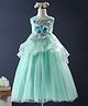Mark & Mia Sleeveless Party Gown Felt Floral Detail - Sea Green