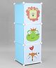 3 Cabinets Detachable Storage Unit Cartoon Print - Blue