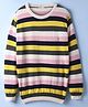 Smarty Girls Cotton Knitted Full Sleeves Striped Pullover Sweater - Multicolor