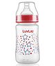 LuvLap Feeding Bottle Wide Neck with Star Print Red - 250 ml