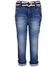 Ruff Denim Jeans With Belt - Star Print