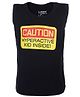 Tantra Sleeveless Vest Black - Caution Print
