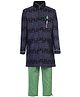 Active Kids Wear Kurta And Pajama Abstract Print - Black And Green