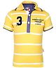 Finger Chips Striped Half Sleeves T-Shirt - Number 3 Patch