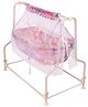 Infanto Cocoon Baby Cradle With Mosquito Net Teddy And Floral Print - Pink