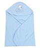 Simply Hooded Wrapper Animal Embroidery - Blue