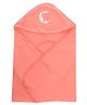 Simply Hooded Wrapper Animal Embroidery - Peach