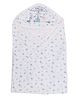 Simply Hooded Wrapper Rabbit And Bear Embroidery - White Blue