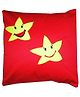 Smiley Star Cushion Cover - Pink 