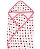 Pink Rabbit Hooded Wrapper Polka Dots - Off White Pink