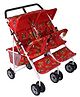 New Natraj Avon Twins Pram Teddy Bear Print Red - 041-TW