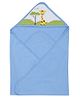 Pink Rabbit Hooded Wrapper Giraffe Print - Blue