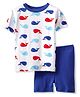 New Jammies Organic Cotton PJ Short Set Whales - Blue