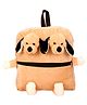 Natkhat Soft Toy Bag With Twin Puppy Face - Light Orange