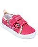 Kittens Floral Canvas Sneakers Velcro Closure - Pink