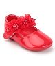Kittens Ballerina Party Shoes Floral Applique - Red