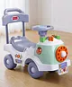 Babyhug Fun N Learn Ride-On With Storage Space & High Backrest - White Green| Smooth Wheels| Comfortable Seat| Direction Control Steer Wheel