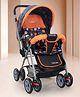 LuvLap Sunshine Baby Stroller for 03 Years, 5-Point Harness, Multi Recline, Swivel Wheels, Storage Basket, Reversible Handlebar  Orange & Black
