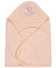 Simply Hooded Wrapper Little Embroidery - Peach