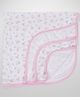 Zero Teddy Bear Print Baby Wrapper - White Pink
