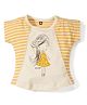 Baby League Short Sleeves Top Doll Print - Yellow And White