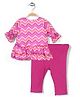 Vitamins Baby Chevron Print Top & Leggings Set - Pink