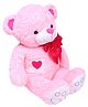 Dimpy Stuff Teddy Bear With Silk Bow Pink - 60 cm 