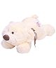 Dimpy Stuff Lying Bear With Heart Embroidery - Cream
