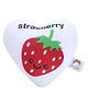 Heart Shape Sponge Strawberry Print - Red And White