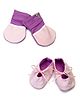 Mi Dulce An'ya Organic Cotton Mittens And Booties Set - Light Pink