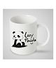 Stybuzz Kids Ceramic Mug Lazy Panda Print White & Black - 300 ml