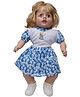 Speedage White Dimple Doll With Floral Dress - White And Blue 