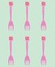 Funcart Sweet At One Princess Theme Forks Pink - Pack of 6