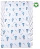 Theoni 100% Organic Cotton Muslin Cappadocia Dreams Fitted Crib Sheet - White Blue