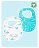 Theoni Organic Cotton Muslin 3 Layered Bibs Star Print Pack of 2 - Blue